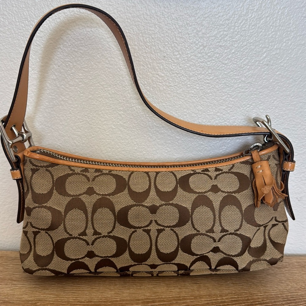 Coach Signature Demi Shoulder Bag | Size: Small | Color: Sand